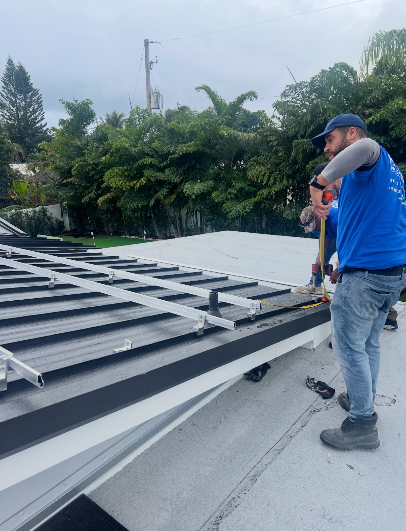 Solar rail layout on metal roof