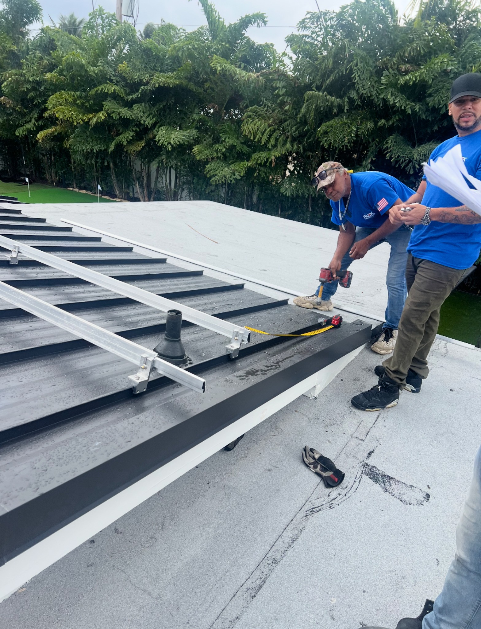 Field measuring and fastening for solar installation